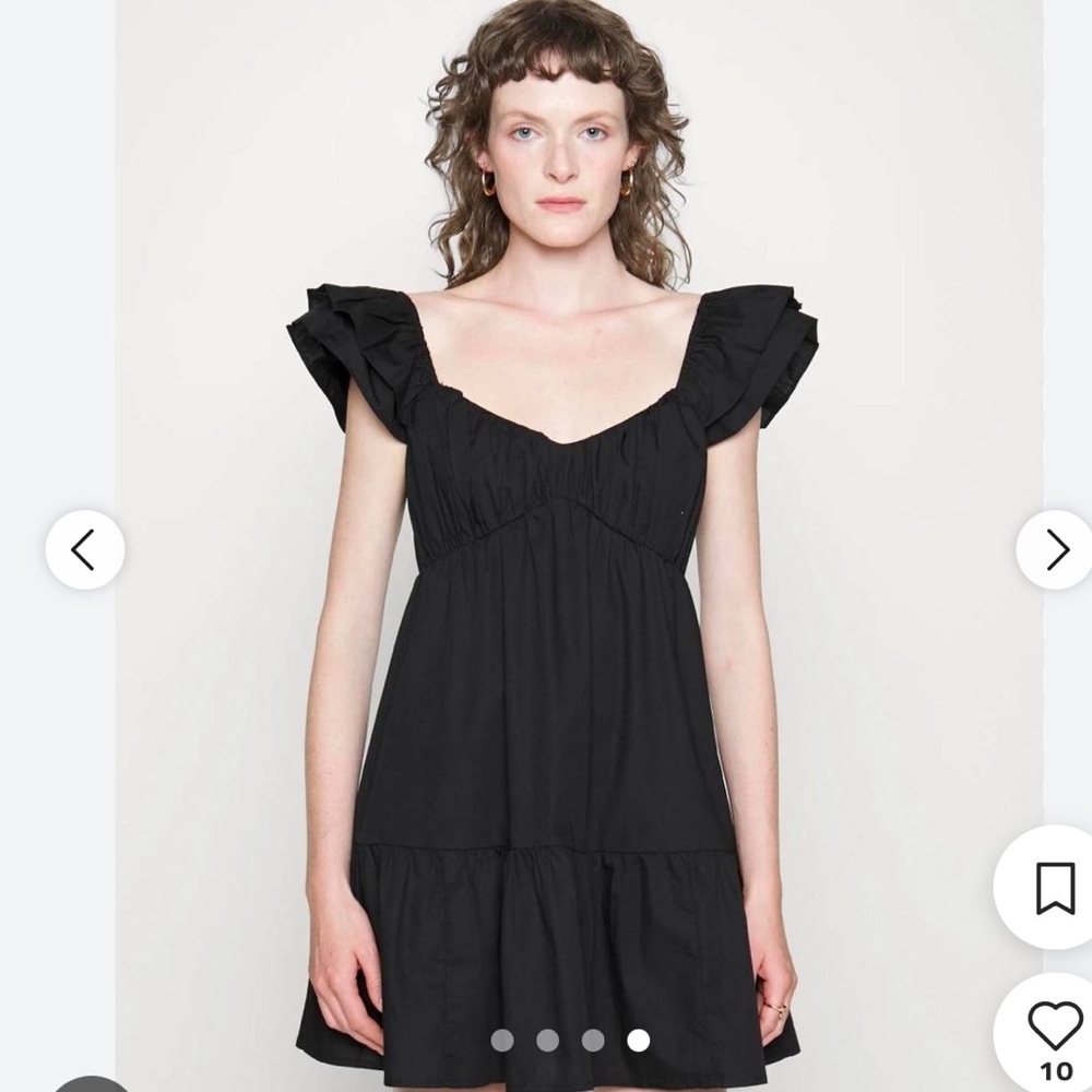 Abercrombie & Fitch Black Flutter Sleeve Mini Dress Short Sleeve‎ Sundress XLT